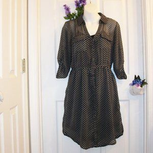 Maurices Sz M Sheer Shirt Dress Fully Lined